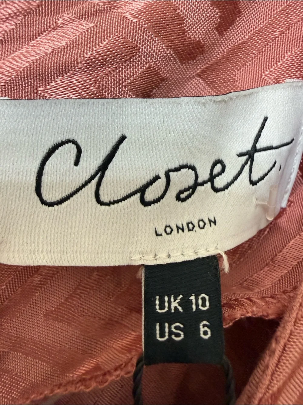 NWT Closet London 6 Blush Pink Jacquard Textured Midi Flowy Feminine Satiny